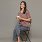 Breathables Women Cotton Printed Loungewear Kurta And Pants Co-Ord Set Pink & Navy I Nightwear