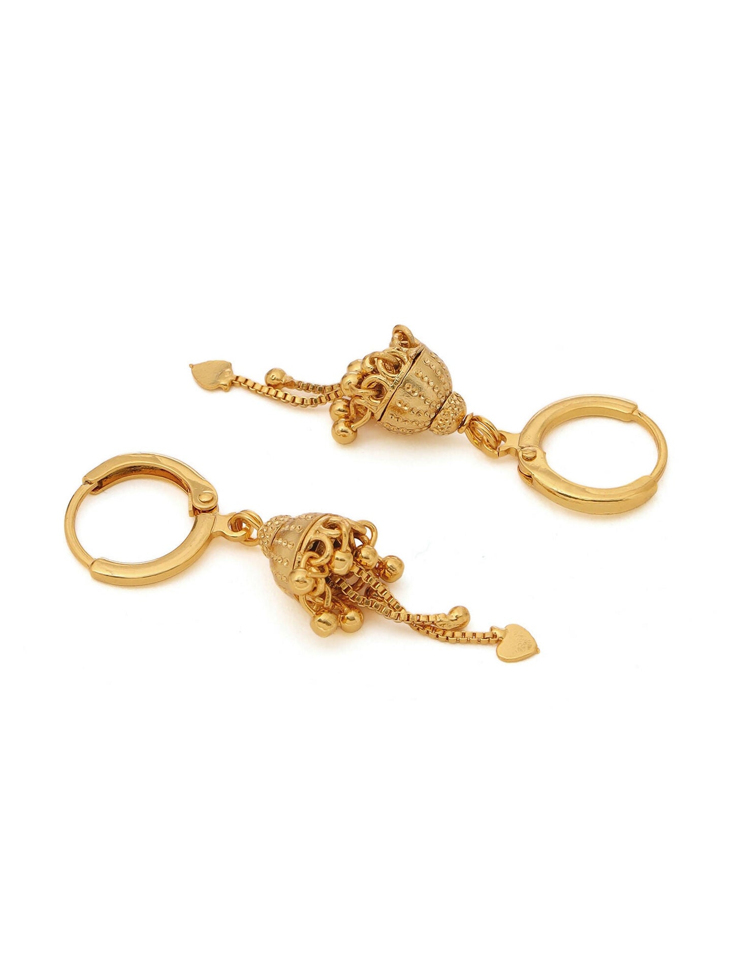 Ruby Raang Gold Loop Heart Earrings | Swadesiicart