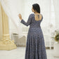 Aayaa Printed Faux Georgette with Embroidery Thread Sequins work Gown - Multi Color