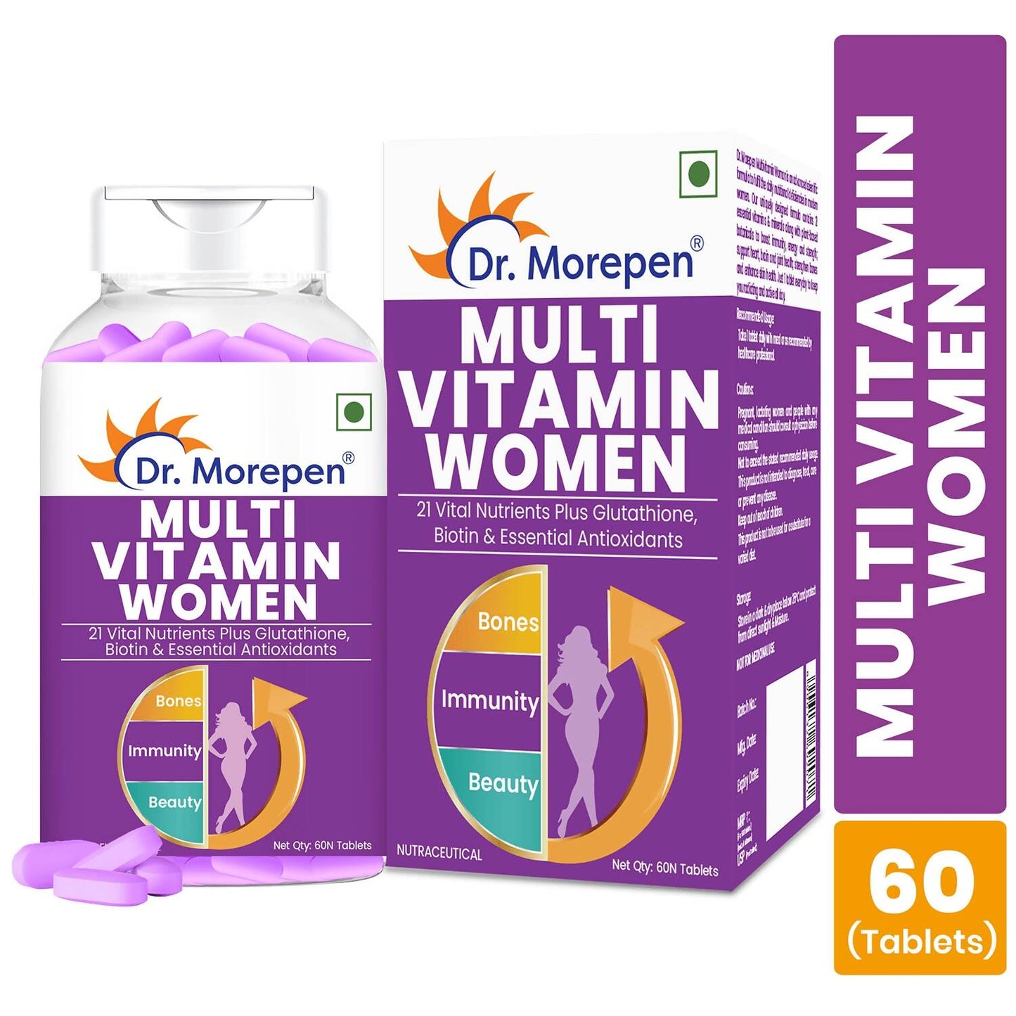 Dr. Morepen Multivitamin Women Tablets and Omega 3 Deep Sea Fish Oil Softgels Combo - Swadesiicart