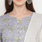 NOZ2TOZ Women's Purple Printed Kurta With Palazzo & Dupatta Set (Set of 3) - Swadesiicart