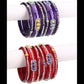 Afast Bridal Wedding & Party Fashionable Colorful Glass Bangle/Kada Set, Pack Of 12 - Red, Blue - Afast Enterprises
