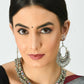 Mominos Fashion Johar Kamal Oxidised Silver-Plated Meena Work Choker Set | Swadesiicart