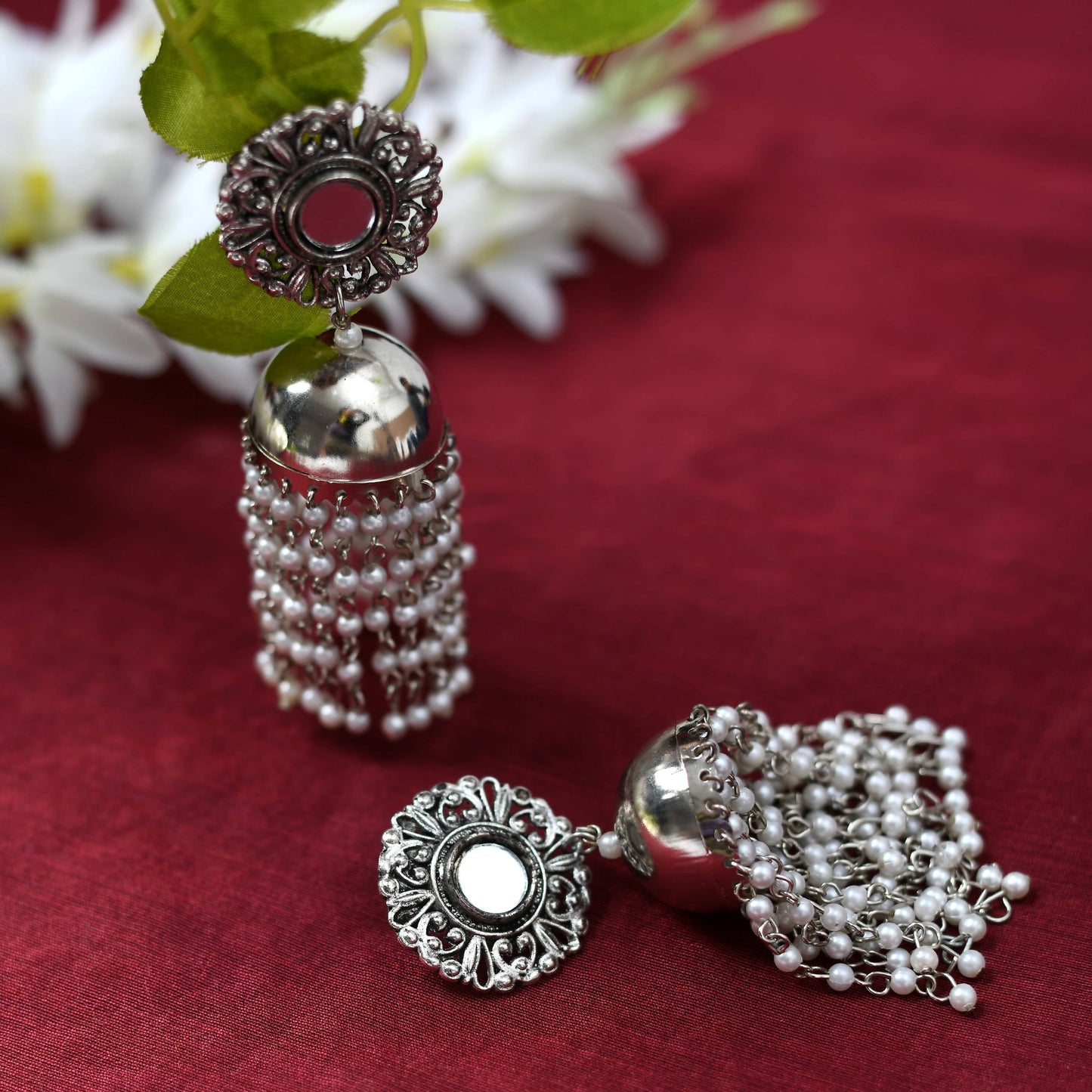 Mominos Fashion Johar Kamal Women's Earrings With Pearls Jhumkas - Swadesiicart