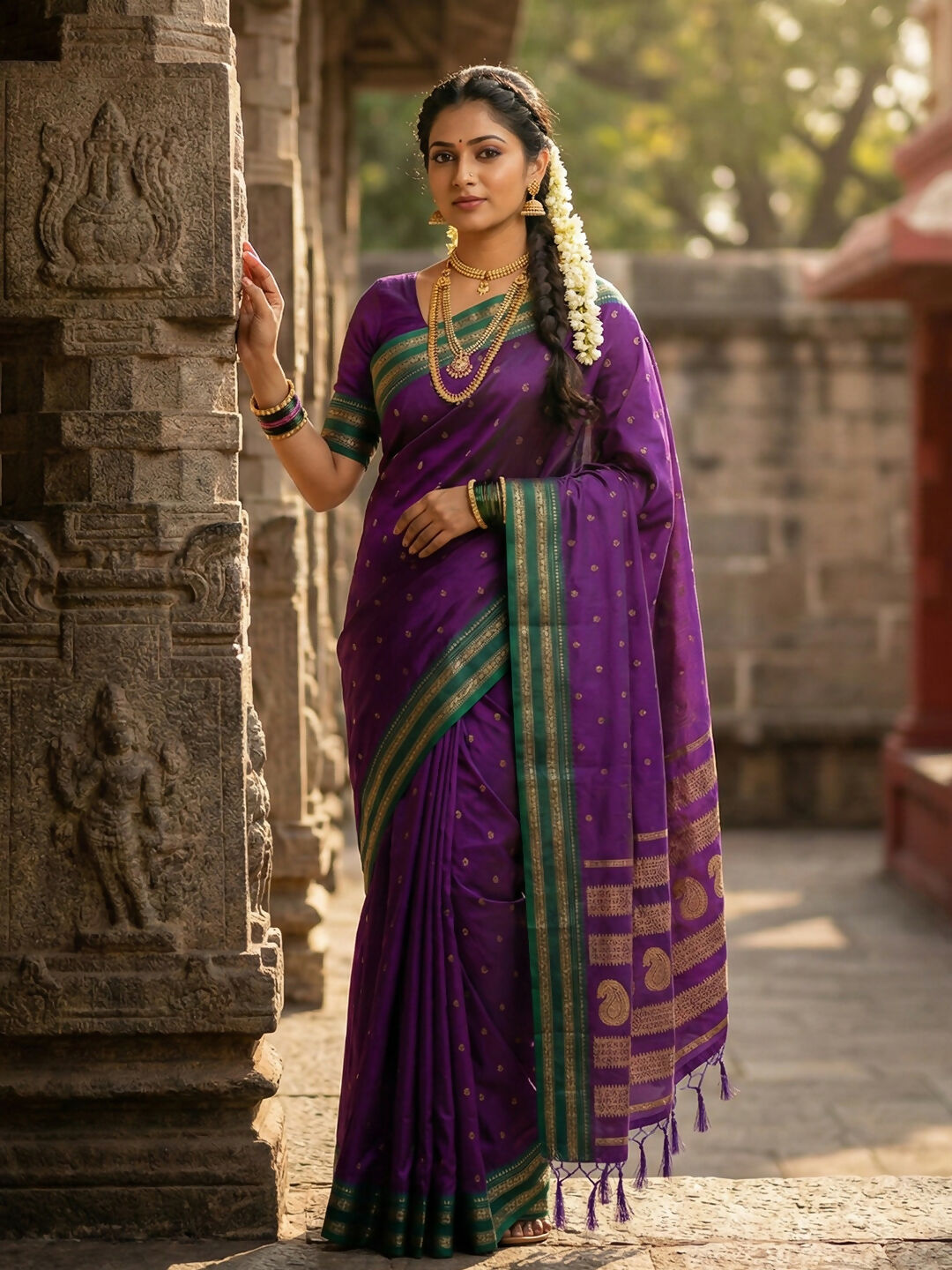 Shree Shyam Fashion Purple Soft Silk Saree