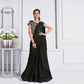 Black Lycra Cord And Sequins Embriodery Saree - Mohmanthan Izzara