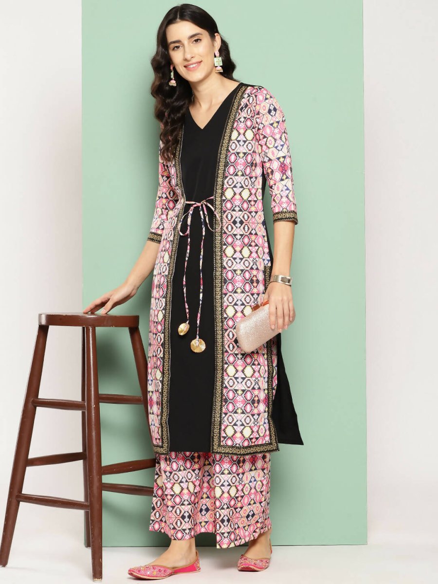 Ahalyaa Women's Traditional wear Kurta Set - Black | Swadesiicart