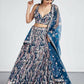 House of Panchhi Navy Blue Net Sequins And Thread Embroidery Lehenga Choli & Dupatta | Swadesiicart