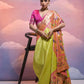 Vishnu Weaves Women's Mahendi Paithani Silk Zari Woven Saree with Blouse - Swadesiicart