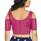 Aastha Fashion Women's Pink Art Silk Cold Shoulder Sleeve Readymade Blouse