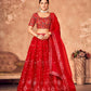 Wedding Designer Red Organzalehengha Choli - Anbazaar | Swadesiicart