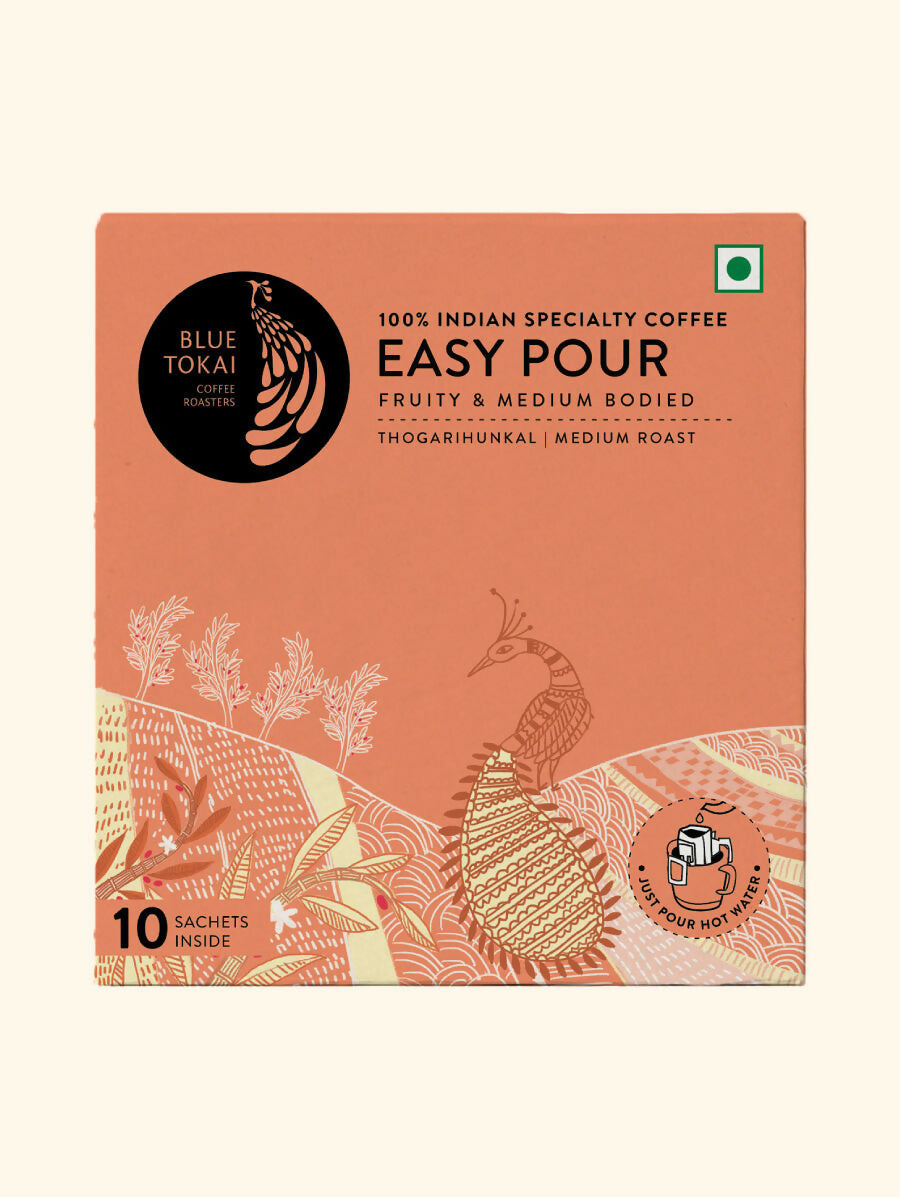 Blue Tokai Thogarihunkal Estate Medium Roast Easy Pour Sachets - Swadesiicart