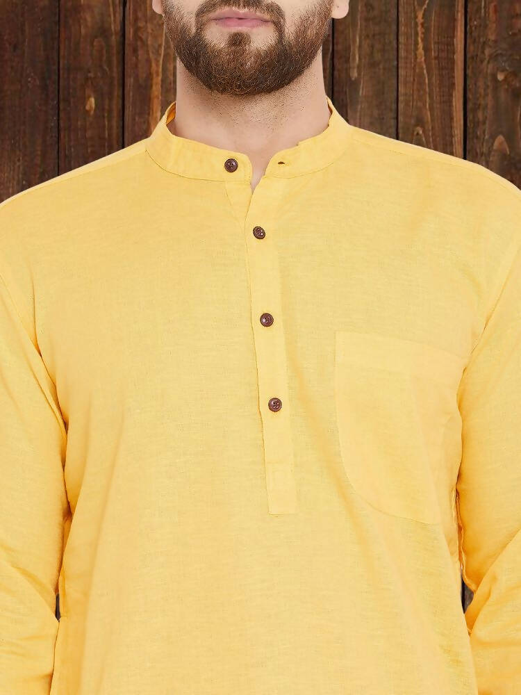 Even Apparels Pure Cotton Yellow Kurta - Yellow | Swadesiicart