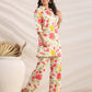Janasya Straight Cambric Off White Floral Shirt Collar Co-Ords - Swadesiicart