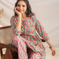 Janasya Sage Cambric Floral Co-Ords - Swadesiicart