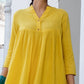 Janasya Gathered Jacquard Yellow Self Design Band Collar Co-Ords - Swadesiicart