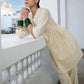 Janasya Cream Dobby Cotton Self Design Tunic & Bottom | Swadesiicart