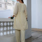 Janasya Cream Dobby Cotton Self Design Tunic & Bottom | Swadesiicart