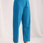 Janasya A-Line Jacquard Teal Solid Band Collar Co-Ords - Swadesiicart