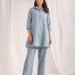 Janasya Light Jacquard Self Design Shirt Top & Bottom Set | Swadesiicart