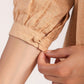 Janasya Pleated Jacquard Peach Self Design V-Neck Co-Ords - Swadesiicart