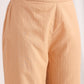 Janasya Pleated Jacquard Peach Self Design V-Neck Co-Ords - Swadesiicart