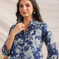 Janasya Dark Cotton Floral Straight Top & Bottom Set | Swadesiicart