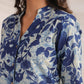 Janasya Dark Cotton Floral Straight Top & Bottom Set | Swadesiicart