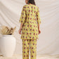 Janasya Bright Cotton Floral Pleated Top & Bottom Set | Swadesiicart