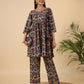 Janasya Navy Blue Cambric Ethnic Motifs Co-Ords - Swadesiicart