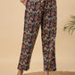 Janasya Navy Blue Cambric Ethnic Motifs Co-Ords - Swadesiicart