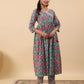 Janasya Green Cambric Ethnic Motifs Co-Ords - Swadesiicart