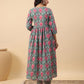 Janasya Green Cambric Ethnic Motifs Co-Ords - Swadesiicart