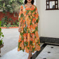 Janasya Multicolour Cambric Floral Dress | Swadesiicart