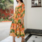 Janasya Multicolour Cambric Floral Dress | Swadesiicart