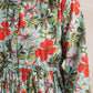 Janasya Pleated Cambric Blue Floral Band Collar Dress | Swadesiicart