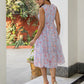 Janasya Lavender Dobby Georgette Floral Tiered Dress | Swadesiicart