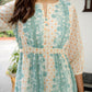 Janasya Off White Dobby Georgette Floral Flared Dress | Swadesiicart