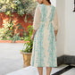 Janasya Off White Dobby Georgette Floral Flared Dress | Swadesiicart