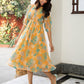 Janasya From Style Master Dobby Georgette Floral Flared Dress | Swadesiicart