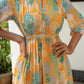 Janasya From Style Master Dobby Georgette Floral Flared Dress | Swadesiicart