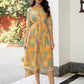 Janasya From Style Master Dobby Georgette Floral Flared Dress | Swadesiicart
