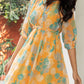 Janasya From Style Master Dobby Georgette Floral Flared Dress | Swadesiicart