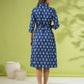Janasya Dark Cotton Ethnic Motifs Shirt Dress Dress | Swadesiicart