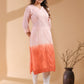 Janasya Bright Cotton Ombre Straight Kurta | Swadesiicart