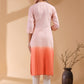 Janasya Bright Cotton Ombre Straight Kurta | Swadesiicart