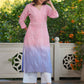 Janasya Bright Cotton Ombre Straight Kurta | Swadesiicart