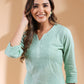 Janasya Bright Cotton Ombre Straight Kurta | Swadesiicart