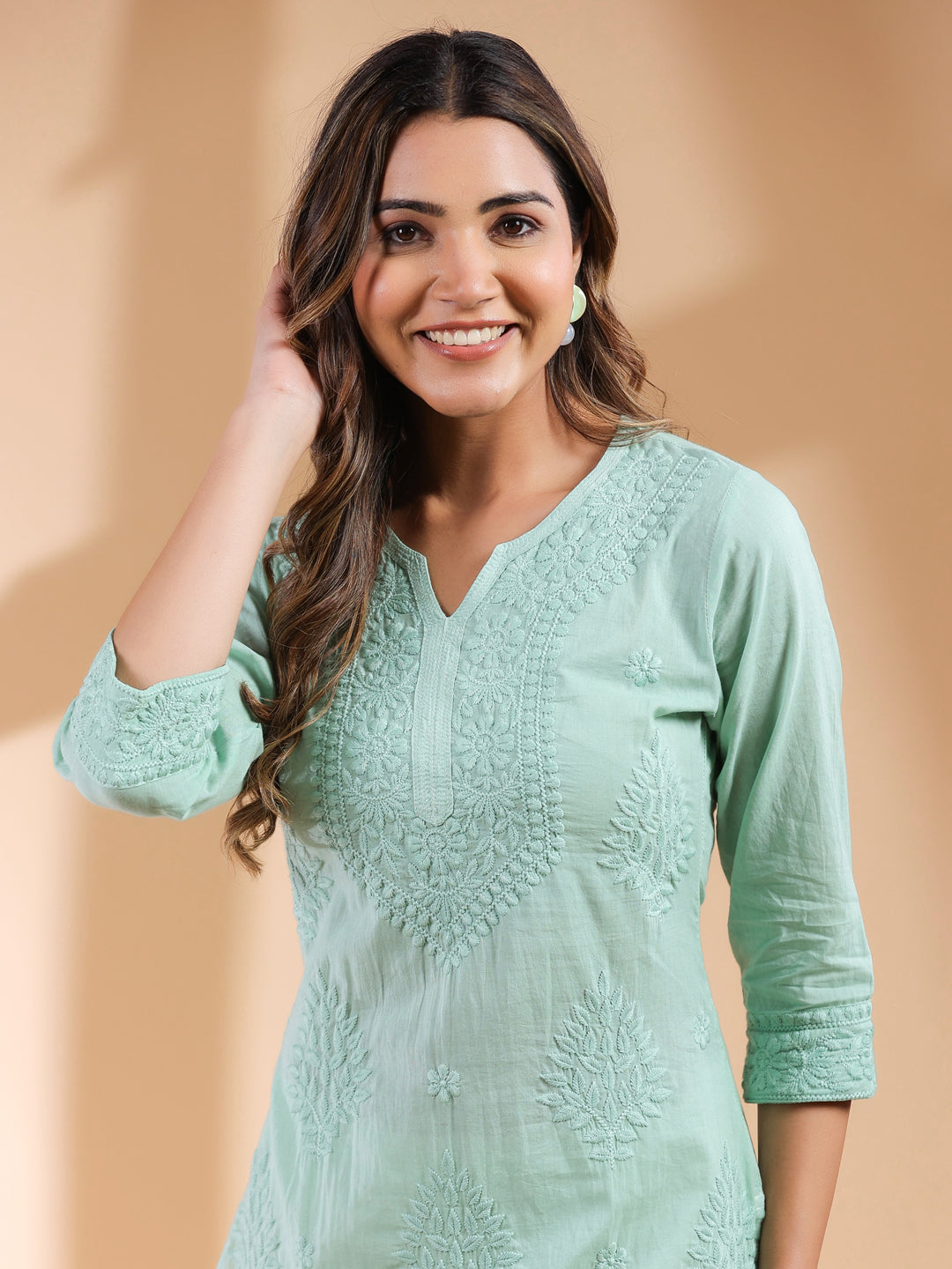 Janasya Bright Cotton Ombre Straight Kurta | Swadesiicart
