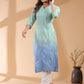Janasya Bright Cotton Ombre Straight Kurta | Swadesiicart